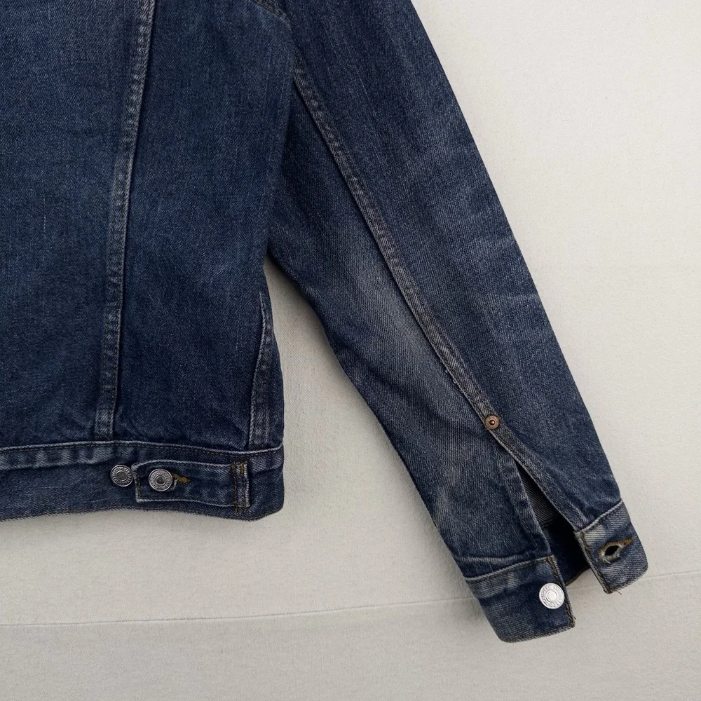 Levi's Denim Trucker Jacket Adult Medium Dark Wash Blue Jean Classic Type 3
